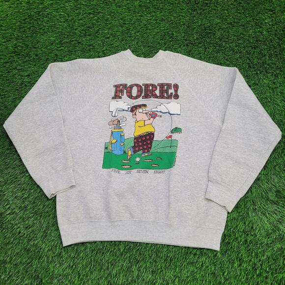 Vintage 1992 Funny Golf Sweatshirt M/L 21x23 USA - Picture 1 of 15